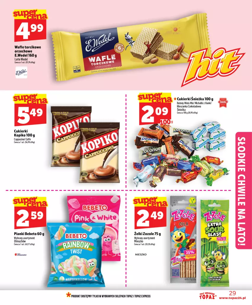 Gazetka promocyjna Topaz - Gazetka - ważna 25.06 do 01.07.2026 - strona 29 - produkty: Baton, Cukier, Cukierki, Michałki, Top, Wafle