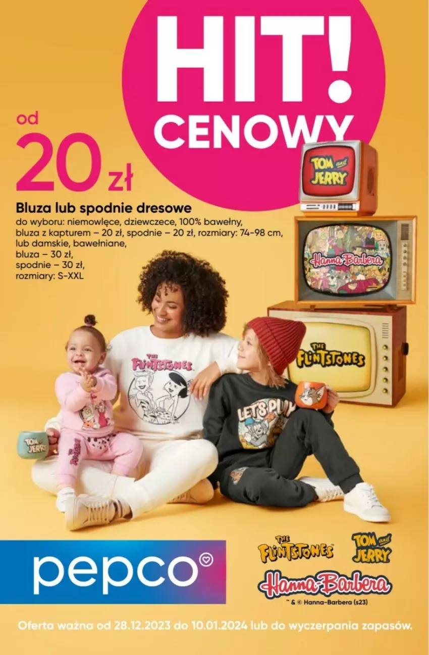 Gazetka promocyjna Pepco - ważna 28.12.2023 do 10.01.2024 - strona 1 - produkty: Bluza, Bluza z kapturem, Dres, Spodnie, Spodnie dresowe