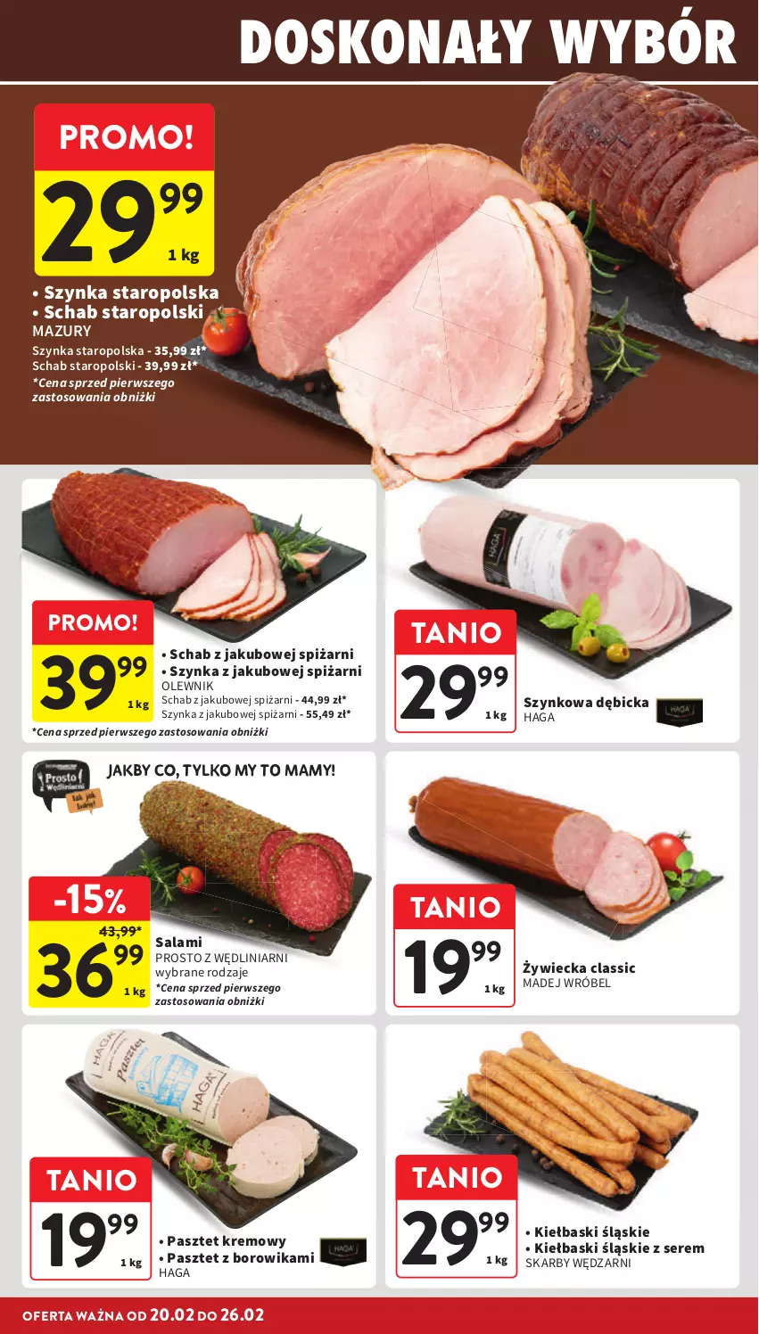 Gazetka promocyjna Intermarche - Gazetka Intermarche - ważna 20.02 do 26.02.2025 - strona 14 - produkty: BIC, Kiełbaski śląskie, Madej Wróbel, Olewnik, Pasztet, Salami, Ser, Szynka