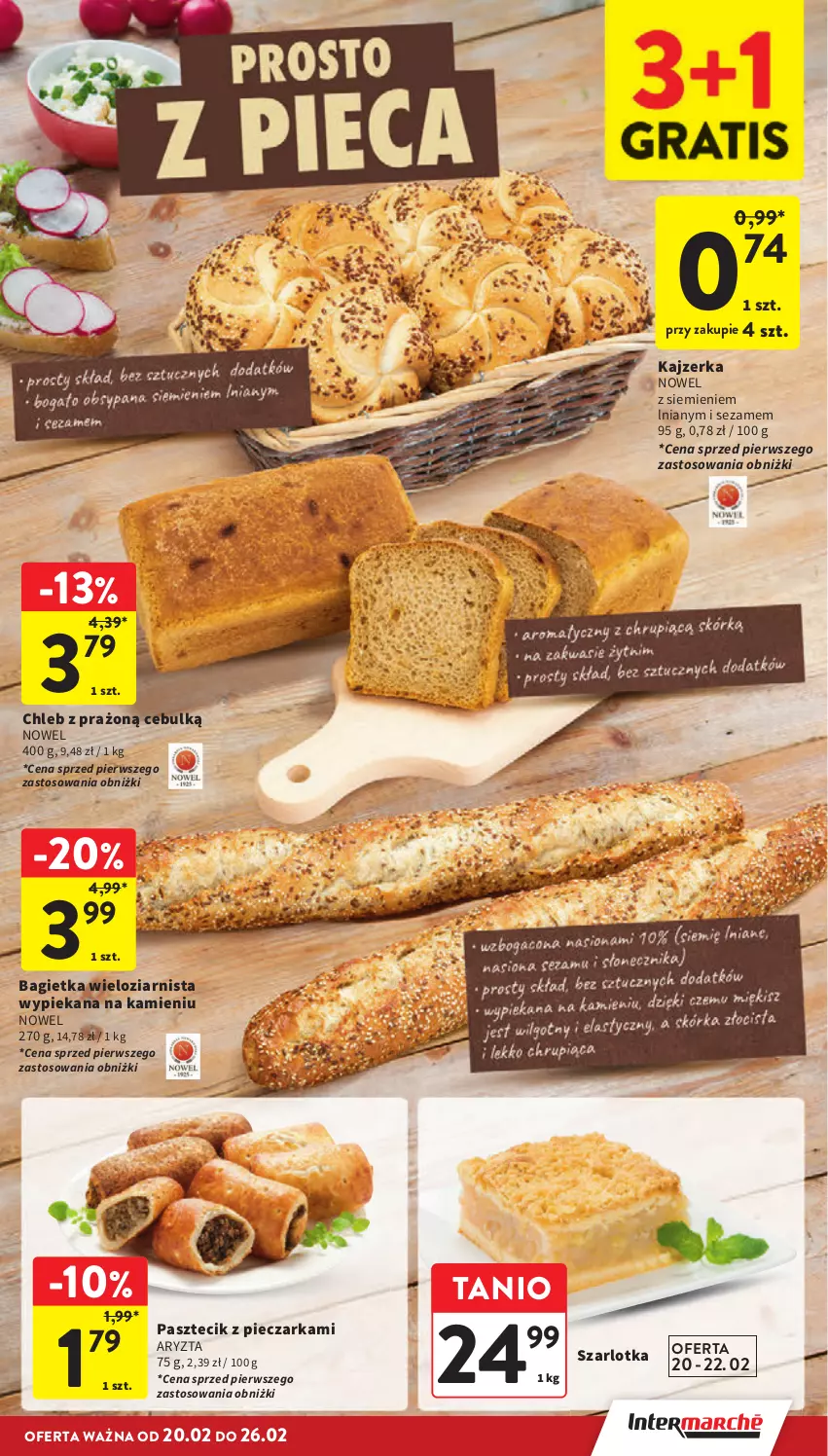 Gazetka promocyjna Intermarche - Gazetka Intermarche - ważna 20.02 do 26.02.2025 - strona 17 - produkty: Bagietka, Chleb, Kajzerka, Pasztecik z pieczarkami, Piec, Pieczarka, Sezam, Szarlotka