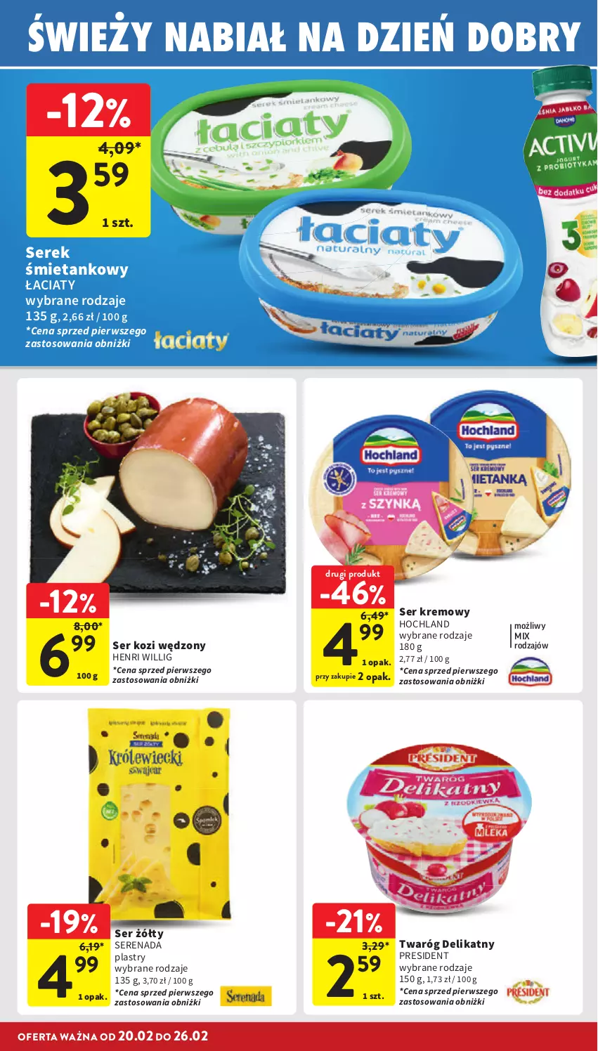 Gazetka promocyjna Intermarche - Gazetka Intermarche - ważna 20.02 do 26.02.2025 - strona 20 - produkty: Hochland, Ser, Ser kozi, Serek, Twaróg, Twaróg delikatny