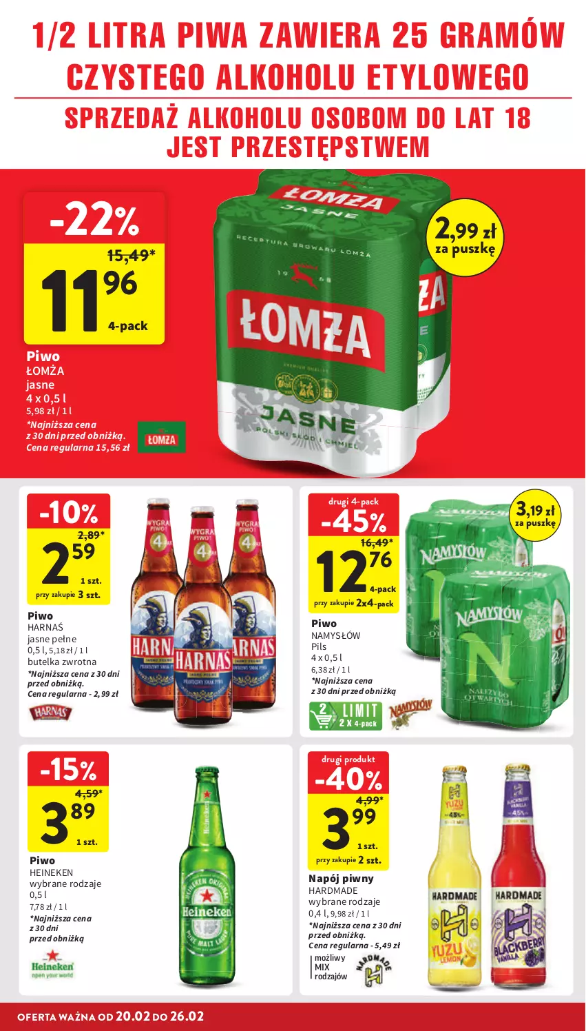 Gazetka promocyjna Intermarche - Gazetka Intermarche - ważna 20.02 do 26.02.2025 - strona 28 - produkty: Gra, Harnaś, Heineken, Namysłów, Napój, Piwa, Piwo