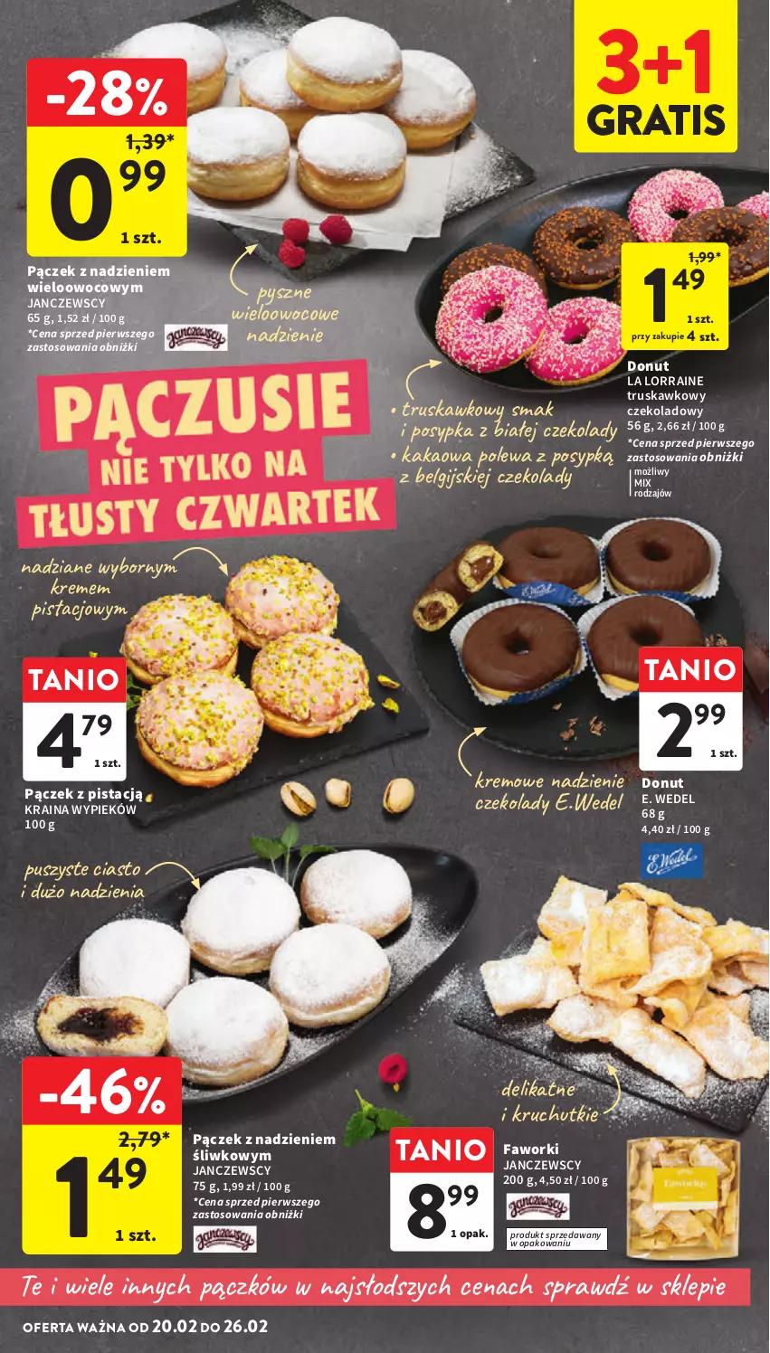 Gazetka promocyjna Intermarche - Gazetka Intermarche - ważna 20.02 do 26.02.2025 - strona 8 - produkty: Donut, E. Wedel, Fa, Faworki, Gra, Kakao, LG, Pączek