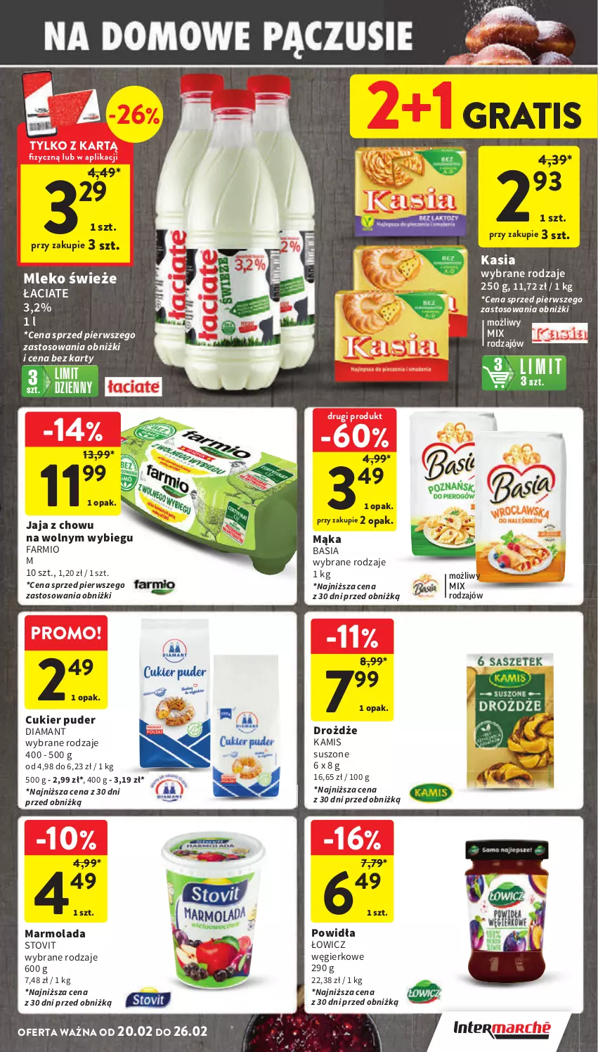 Gazetka promocyjna Intermarche - Gazetka Intermarche - ważna 20.02 do 26.02.2025 - strona 9 - produkty: Basia, Cukier, Cukier puder, Diamant, Drożdże, Fa, Gra, Jaja, Kamis, Kasia, Mąka, Marmolada, Mleko, Mola, Puder