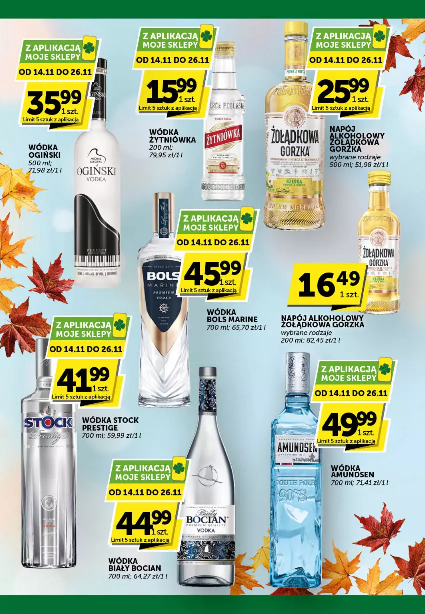 Gazetka promocyjna ABC - ważna 14.11 do 26.11.2024 - strona 4 - produkty: Amundsen, Biały Bocian, Bols, Ogiński, Stock, Wódka