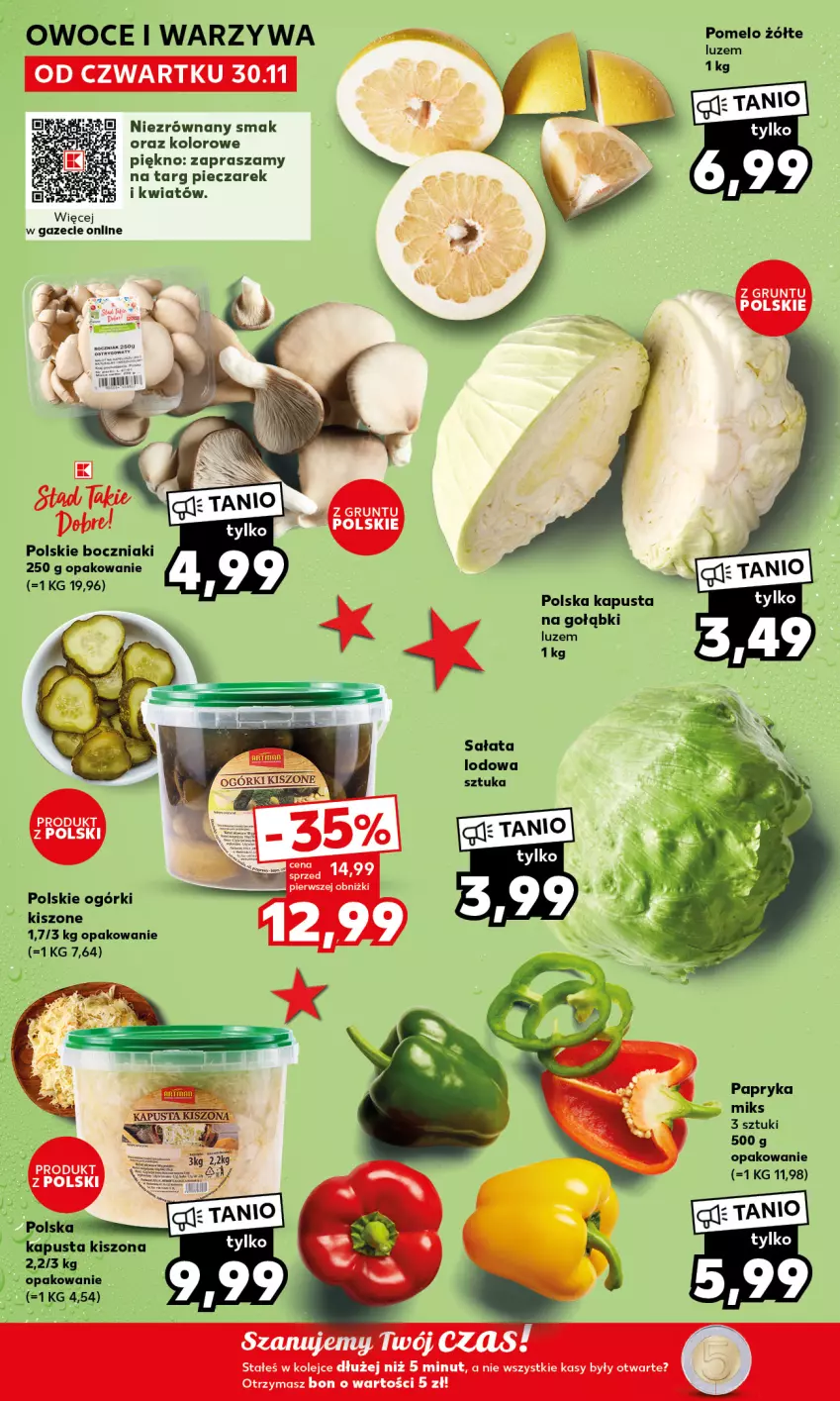 Gazetka promocyjna Kaufland - Mocny Start - ważna 04.12 do 06.12.2023 - strona 6 - produkty: Boczniak, Owoce, Papryka, Piec, Pomelo, Sałat, Warzywa