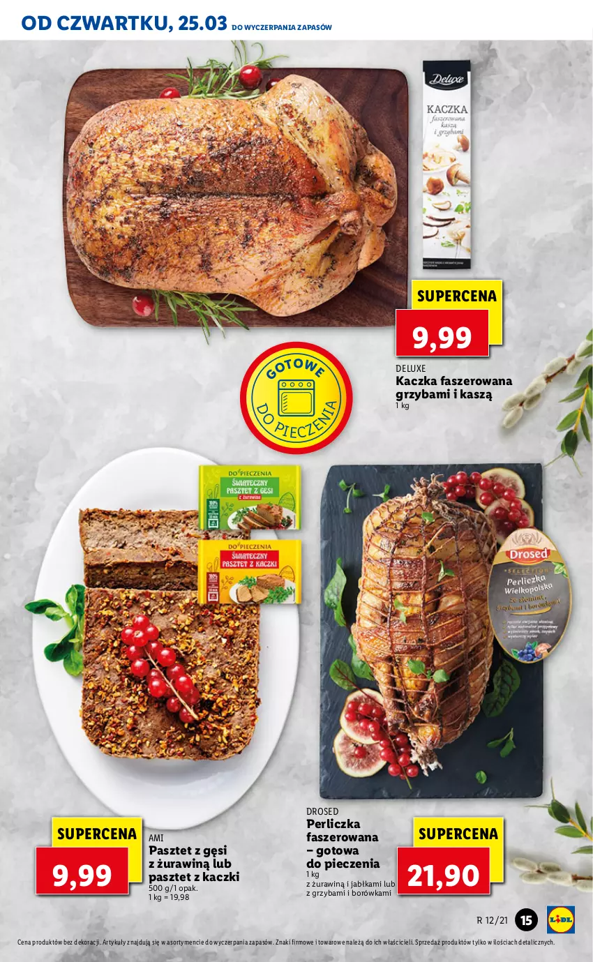 Gazetka promocyjna Lidl - GAZETKA - ważna 25.03 do 28.03.2021 - strona 15 - produkty: Borówka, Fa, Jabłka, Kaczka, Kaczka faszerowana, Pasztet, Perliczka, Piec