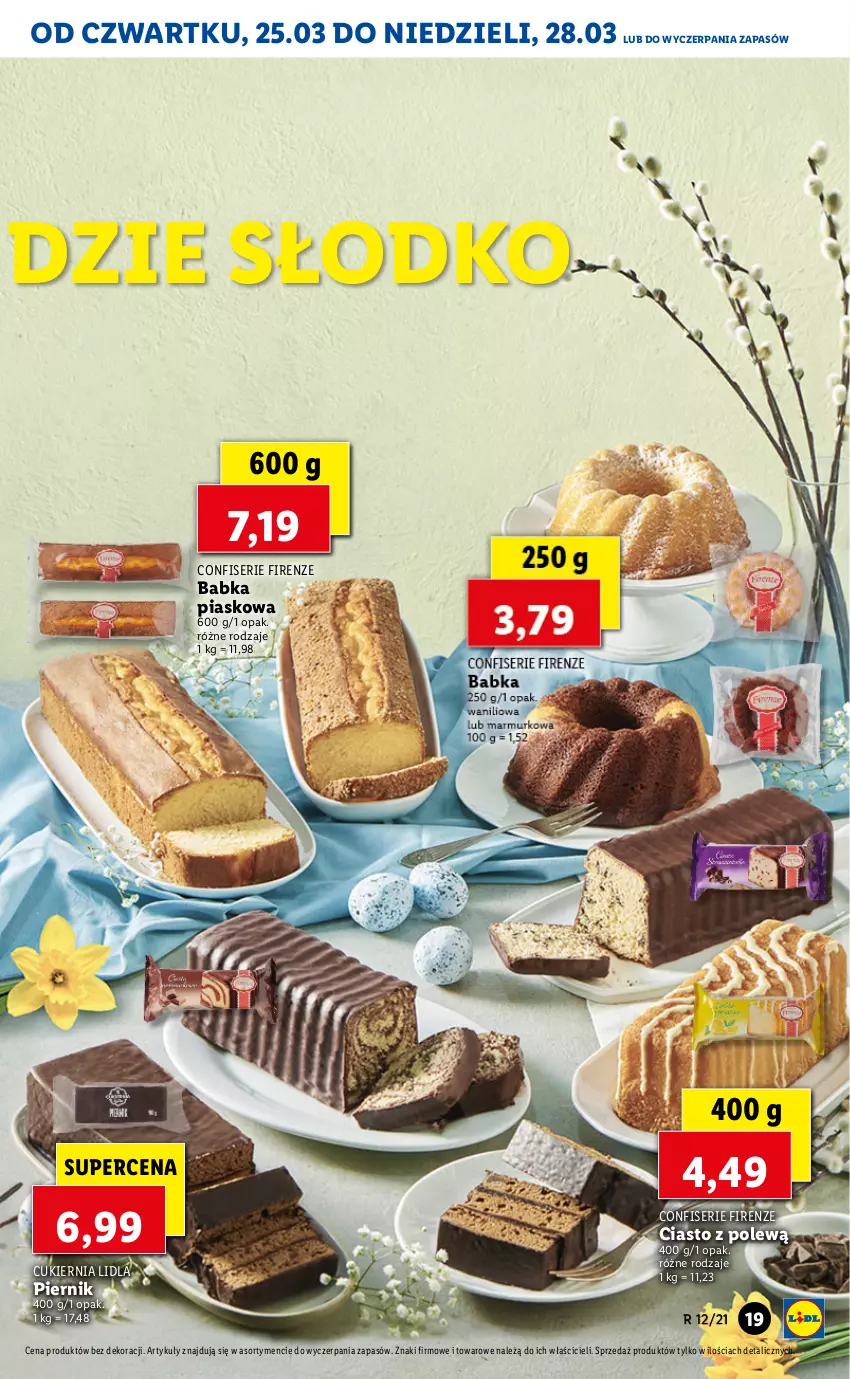 Gazetka promocyjna Lidl - GAZETKA - ważna 25.03 do 28.03.2021 - strona 19 - produkty: Babka, Cukier, Piernik, Ser