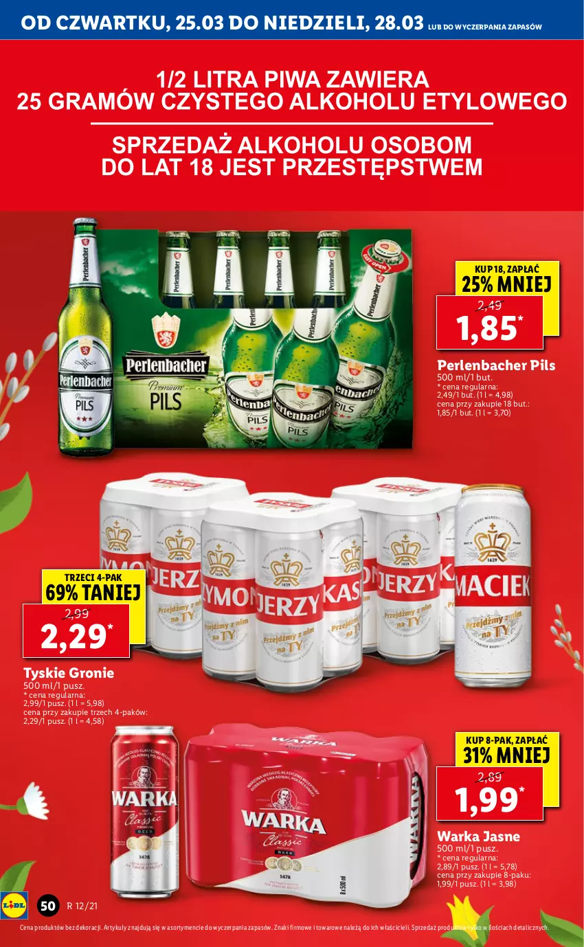 Gazetka promocyjna Lidl - GAZETKA - ważna 25.03 do 28.03.2021 - strona 50 - produkty: NBA, Tyskie, Warka