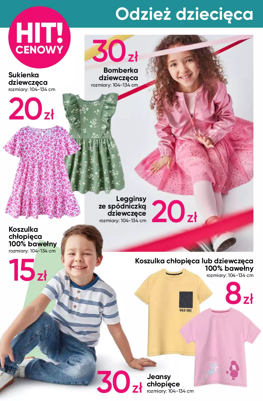 Gazetka promocyjna Pepco - Wiosenna zastawa - ważna 14.03 do 27.03.2024 - strona 8 - produkty: Dzieci, Gin, Kosz, Koszulka, Legginsy, Sukienka