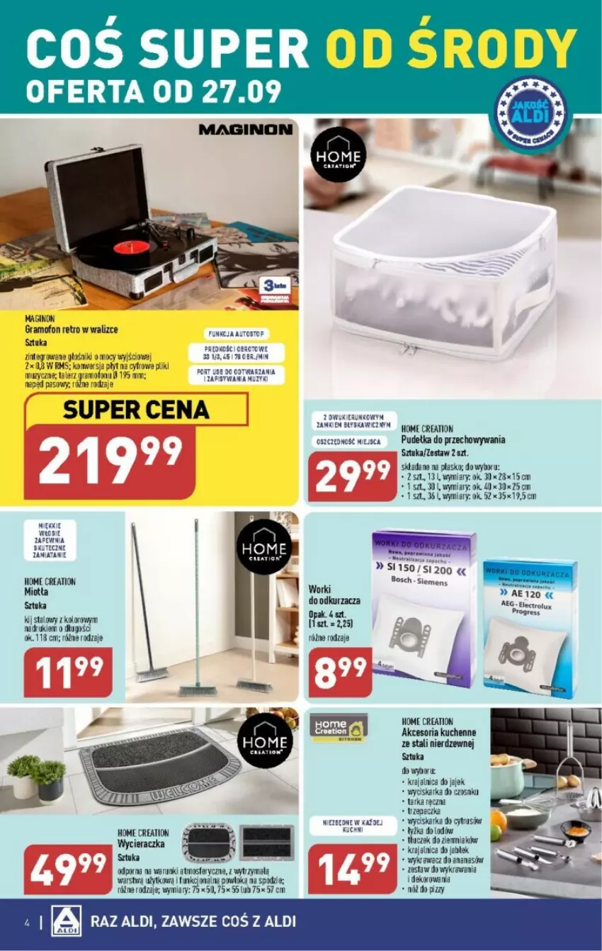 Gazetka promocyjna Aldi - ważna 27.09 do 30.09.2023 - strona 8 - produkty: Ananas, Bosch, Gin, Gra, Odkurzacz, Por, Prima, Siemens, Tarka, Tłuczek, Trzepaczka, Wycieraczka, Wyciskarka