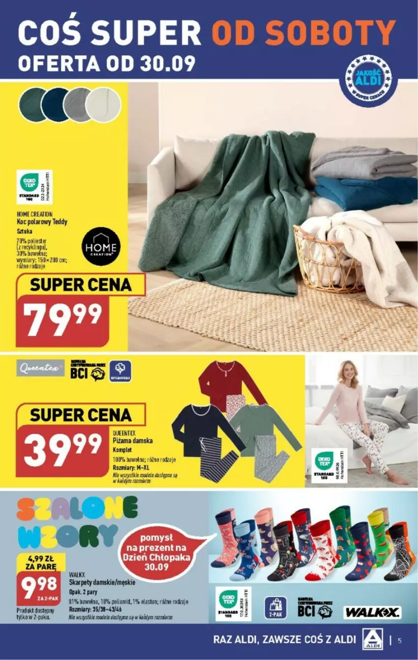 Gazetka promocyjna Aldi - ważna 27.09 do 30.09.2023 - strona 9 - produkty: Karp, Koc, Piżama, Wełna