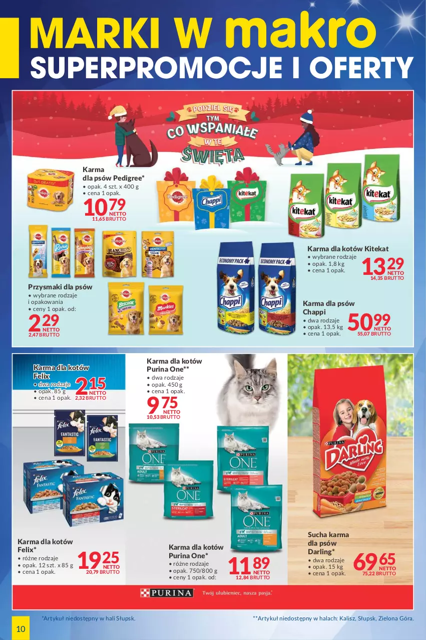 Gazetka promocyjna Makro - [Oferta specjalna] Marki w MAKRO - ważna 30.11 do 13.12.2021 - strona 10 - produkty: Chappi, Felix, KiteKat, Pedigree, Przysmaki, Pur, Purina, Sucha karma