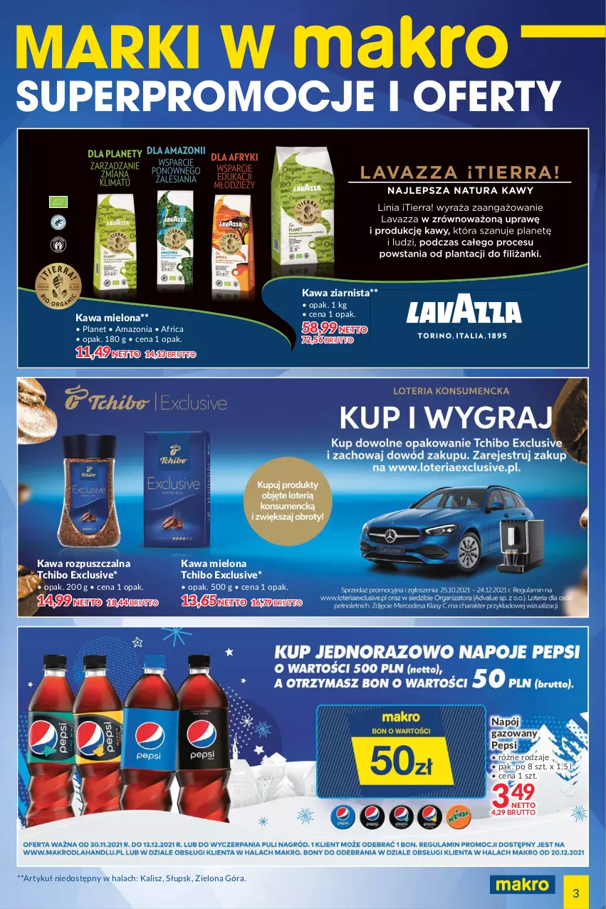 Gazetka promocyjna Makro - [Oferta specjalna] Marki w MAKRO - ważna 30.11 do 13.12.2021 - strona 3 - produkty: Kawa, Kawa mielona, Kawa rozpuszczalna, Kawa ziarnista, Napój, Napój gazowany, Pepsi, Tchibo