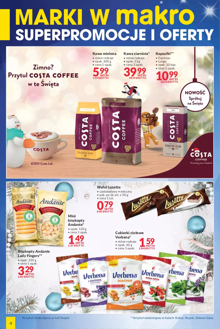 Gazetka promocyjna Makro - [Oferta specjalna] Marki w MAKRO - ważna 30.11 do 13.12.2021 - strona 4 - produkty: Biszkopty, Cukier, Cukierki, Kawa, Kawa mielona, Kawa ziarnista