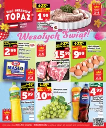 Gazetka promocyjna Topaz - Gazetka - Gazetka - ważna od 08.04 do 08.04.2026 - strona 1 - produkty: 7up, Jaja, Karkówka wieprzowa, Mirinda, Mlekovita, Pepsi, Kiełbasa biała, Wino, Masło, Napój, Kiełbasa, Mleko
