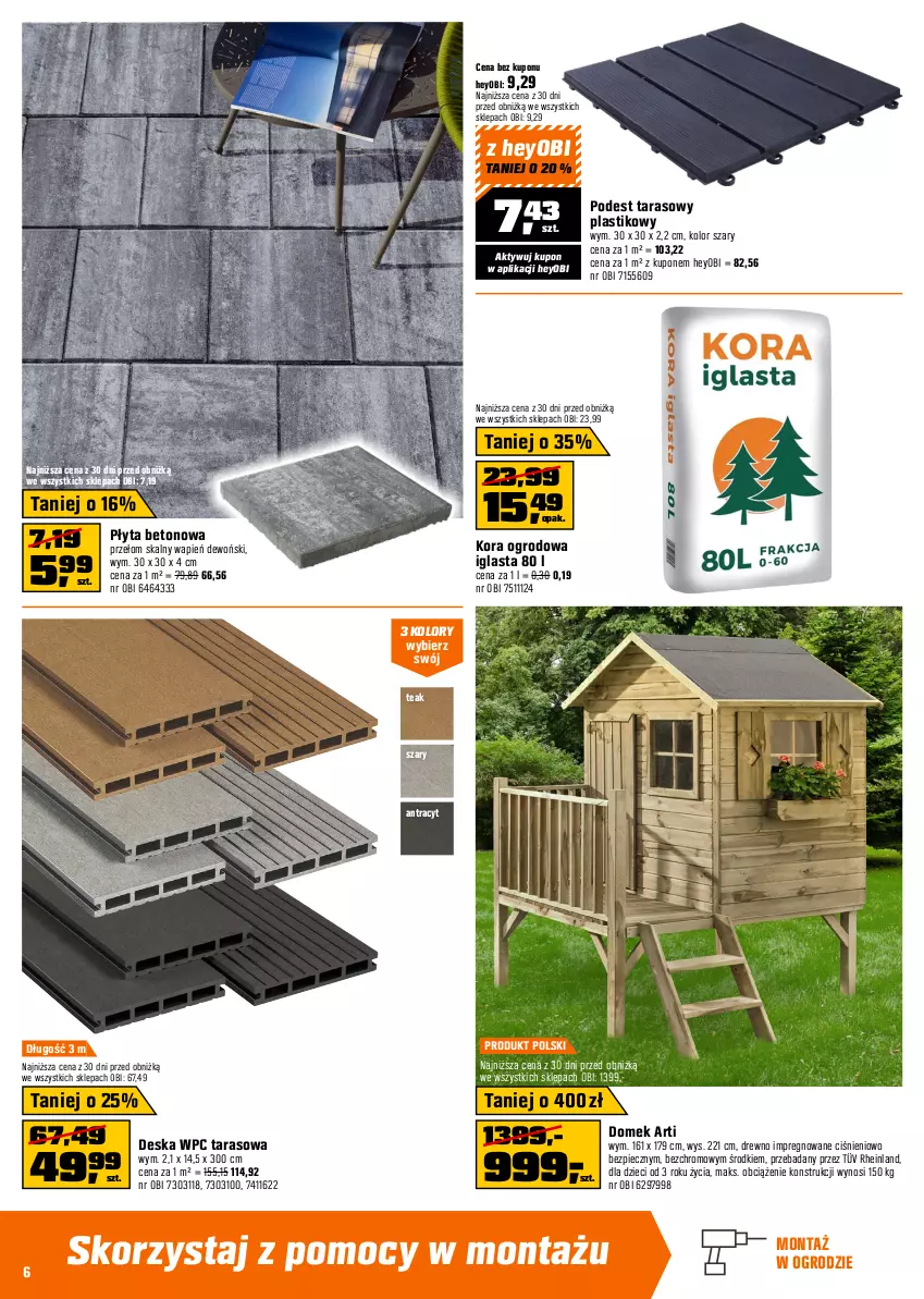 Gazetka promocyjna Obi - Gazetka OBI - ważna 20.05 do 01.06.2026 - strona 6 - produkty: Akumulator, Dzieci, Kasza, Kora ogrodowa, Kosiarka, Kosz, Piec, Płyta, Traktor, Warka