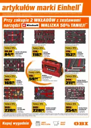 Gazetka promocyjna Obi - Gazetka OBI - Gazetka - ważna od 01.06 do 01.06.2026 - strona 13 - produkty: Piec, Zestaw wkrętaków, Teleskop, Telefon, Rama, Przecinarka, Walizka, Przecinarka do drewna, Kosz, Tran, Warka, Zestaw kluczy płaskooczkowych, Wkręt, Zestaw kluczy nasadowych, Zestaw kluczy, Kasza, Zestaw narzędzi, Kosiarka, Akumulator, Einhell, Fa