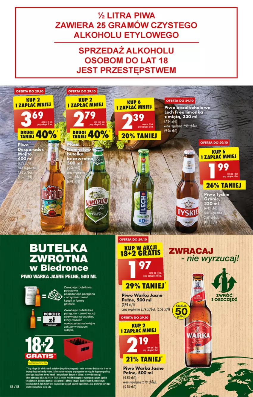 Gazetka promocyjna Biedronka - W tym tygodniu - ważna 27.10 do 02.11.2022 - strona 54 - produkty: Dron, Fa, Gra, Kaki, Limonka, Lion, Piwo, Por, Warka