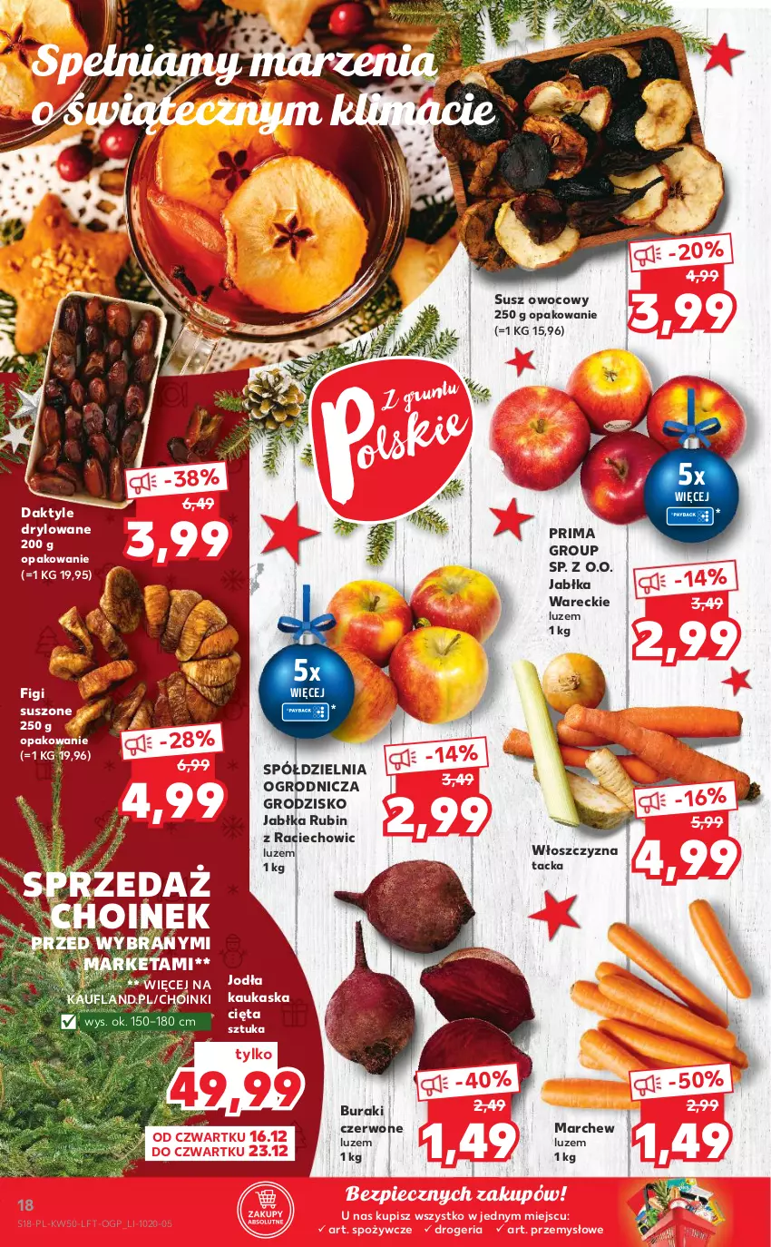 Gazetka promocyjna Kaufland - OFERTA TYGODNIA - ważna 16.12 do 21.12.2021 - strona 18 - produkty: Buraki, Daktyle, Figi, Jabłka, Kask, Piec, Prima, Rubin