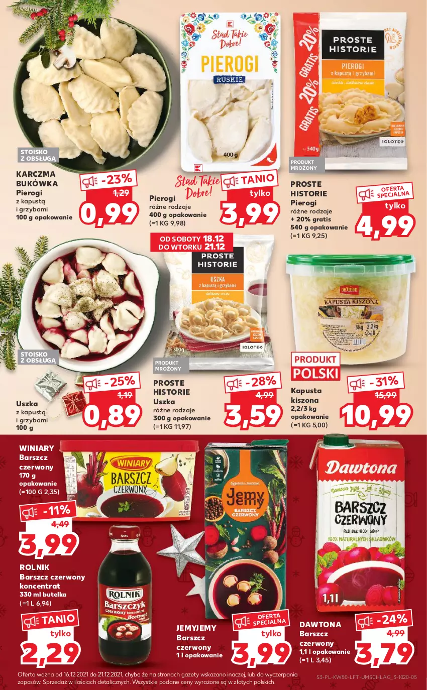 Gazetka promocyjna Kaufland - OFERTA TYGODNIA - ważna 16.12 do 21.12.2021 - strona 3 - produkty: Dawtona, Gra, Kapustą, Pierogi, Rolnik, Winiary