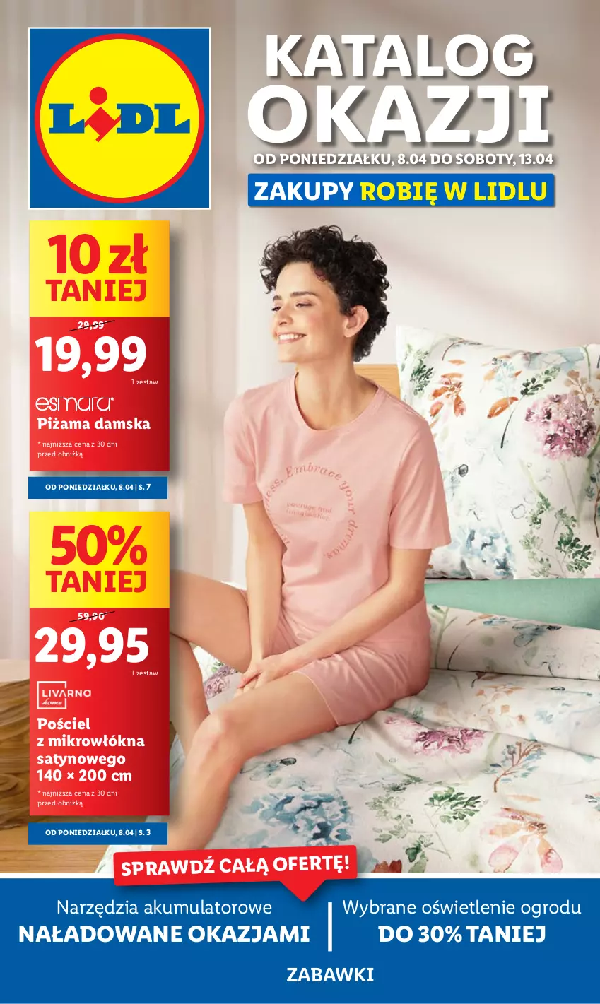 Gazetka promocyjna Lidl - GAZETKA - ważna 08.04 do 13.04.2024 - strona 1 - produkty: Akumulator, Piżama, Pościel