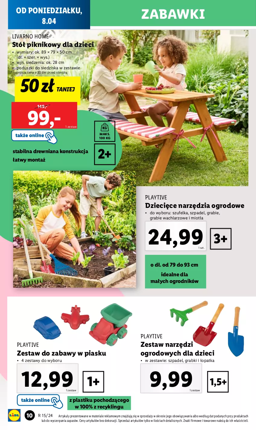 Gazetka promocyjna Lidl - GAZETKA - ważna 08.04 do 13.04.2024 - strona 12 - produkty: Dzieci, Gra, Ivar, Miotła, Stół, Szufelka, Zestaw narzędzi