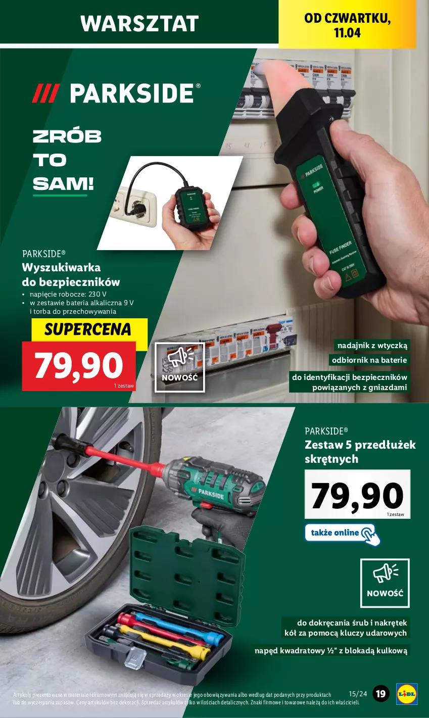 Gazetka promocyjna Lidl - GAZETKA - ważna 08.04 do 13.04.2024 - strona 23 - produkty: Bateria, Parkside, Piec, Torba, Warka