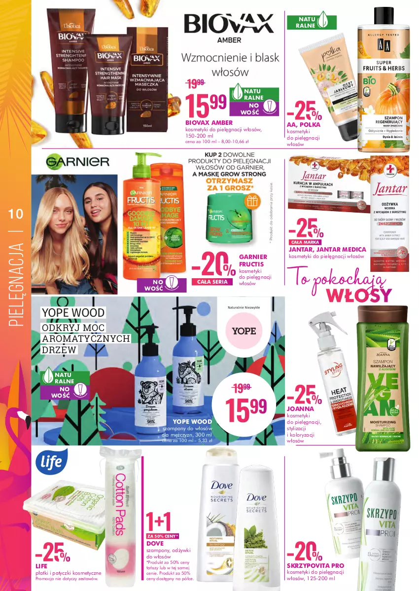 Gazetka promocyjna Super Pharm - Gazetka - ważna 14.06 do 30.06.2021 - strona 10 - produkty: Biovax, Dove, Fructis, Garnier, Joanna, Koc, Kosmetyki do pielęgnacji, Patyczki kosmetyczne, Ser, Szampon, Yope