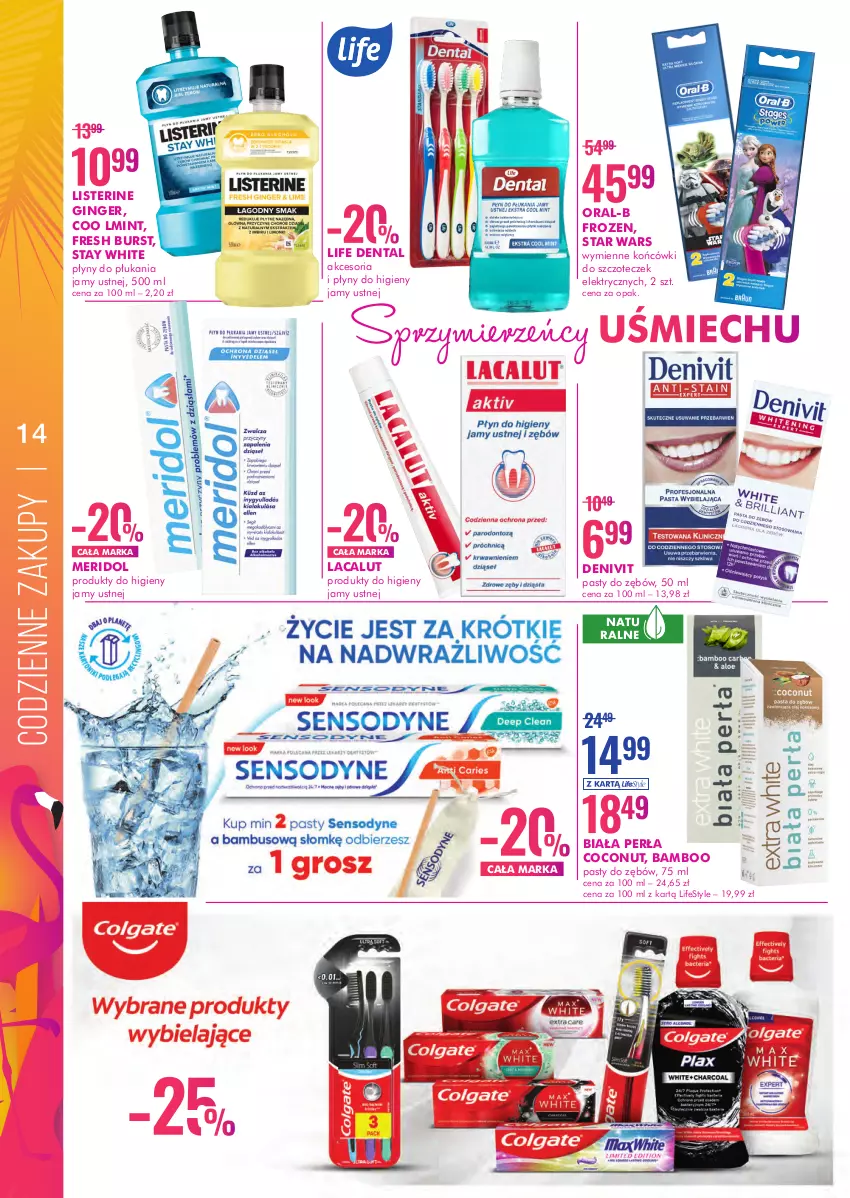 Gazetka promocyjna Super Pharm - Gazetka - ważna 14.06 do 30.06.2021 - strona 14 - produkty: Denivit, Frozen, Gin, Lacalut, Listerine, Perła, Star Wars