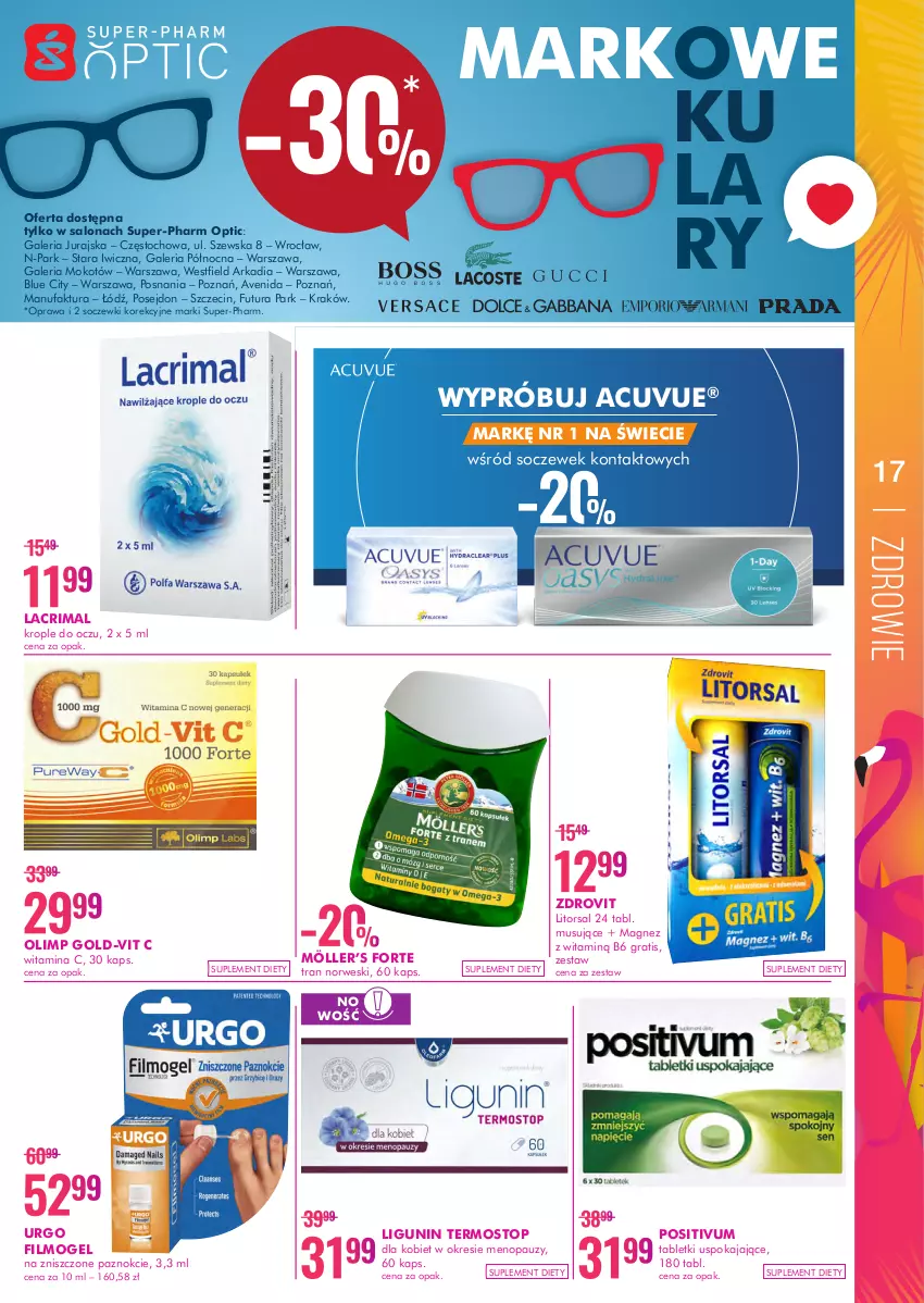 Gazetka promocyjna Super Pharm - Gazetka - ważna 14.06 do 30.06.2021 - strona 17 - produkty: Fa, Gra, Krople do oczu, Magnez, Mus, Suplement diety, Tablet, Termos, Top, Tran, Urgo, Zdrowie