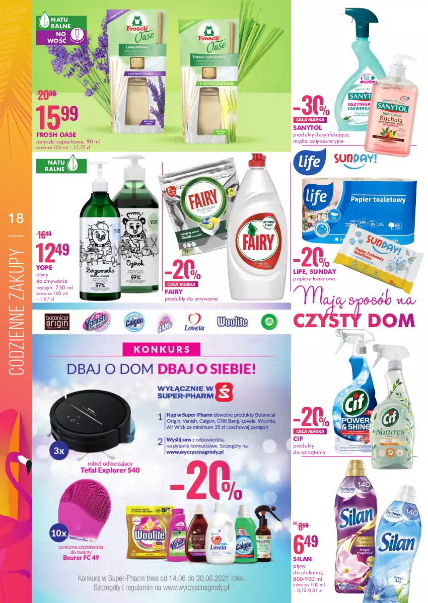 Gazetka promocyjna Super Pharm - Gazetka - ważna 14.06 do 30.06.2021 - strona 18 - produkty: Cif, Fa, Fairy, Papier, Sanytol, Silan, Yope