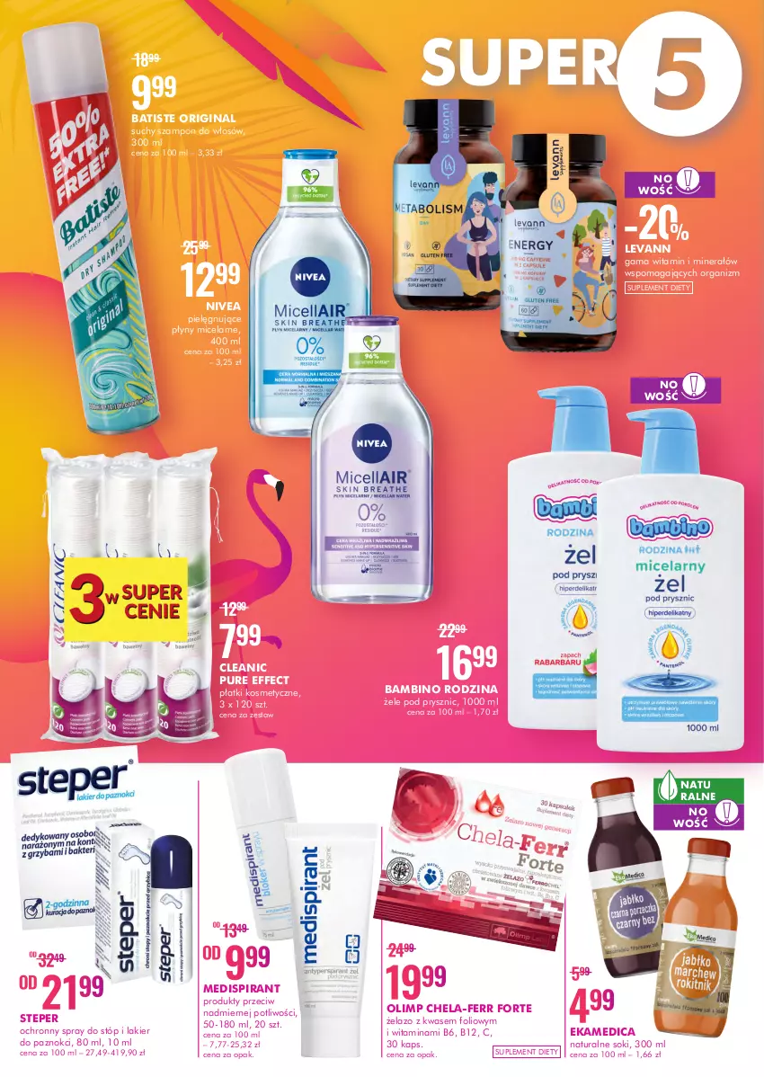 Gazetka promocyjna Super Pharm - Gazetka - ważna 14.06 do 30.06.2021 - strona 2 - produkty: Batiste, Cleanic, Gin, Lakier, Lakier do paznokci, Nivea, Płatki kosmetyczne, Pur, Sok, Suchy szampon, Suplement diety, Szampon