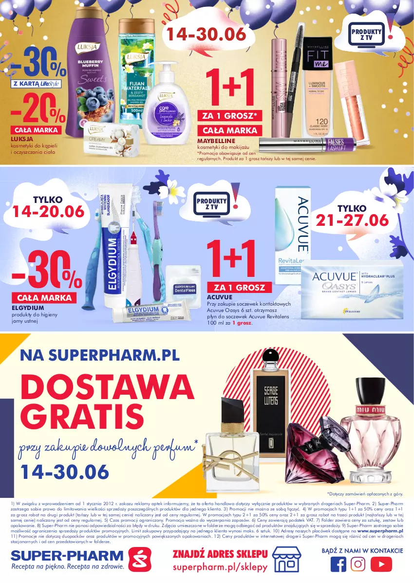 Gazetka promocyjna Super Pharm - Gazetka - ważna 14.06 do 30.06.2021 - strona 20 - produkty: Bell, Dres, Elgydium, Gra, LG, Luksja, Makijaż, Maybelline, Perfum, Płyn do soczewek