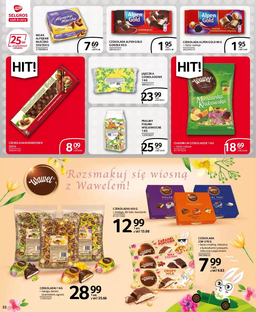 Gazetka promocyjna Selgros - Extra Oferta - ważna 01.04 do 30.04.2022 - strona 32 - produkty: Cukier, Cukierki, Czekolada, Gres, Mango, Milka, Mleczko, Popcorn, Praliny, Ryż, Ser