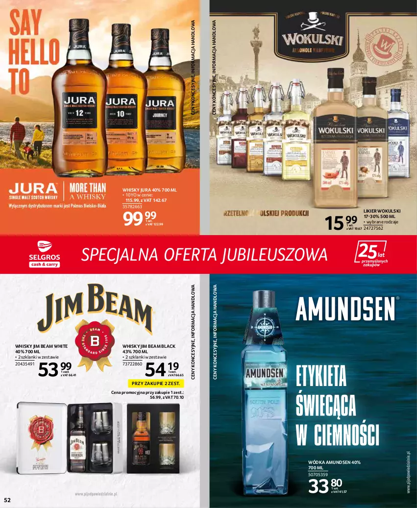 Gazetka promocyjna Selgros - Extra Oferta - ważna 01.04 do 30.04.2022 - strona 52 - produkty: Amundsen, Jim Beam, Lack, Lanki, Likier, Whisky, Wódka