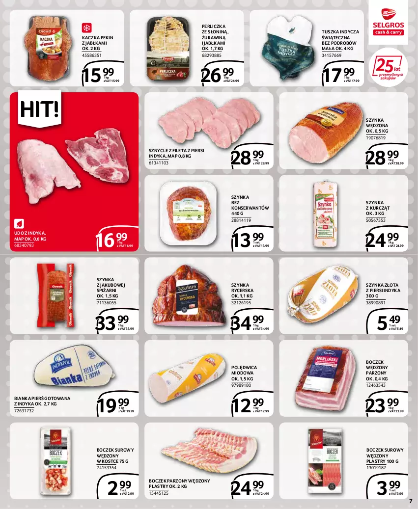 Gazetka promocyjna Selgros - Extra Oferta - ważna 01.04 do 30.04.2022 - strona 7 - produkty: Bianka, Boczek, Jabłka, Kaczka, Perliczka, Polędwica, Ser, Szynka, Tusz