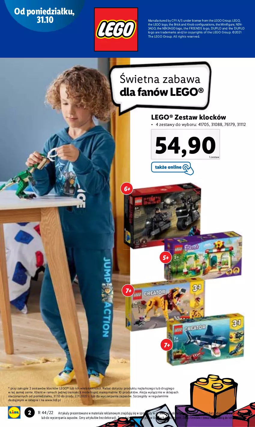 Gazetka promocyjna Lidl - GAZETKA - ważna 31.10 do 05.11.2022 - strona 2 - produkty: Fa, LEGO, Rama, Ser, Tran