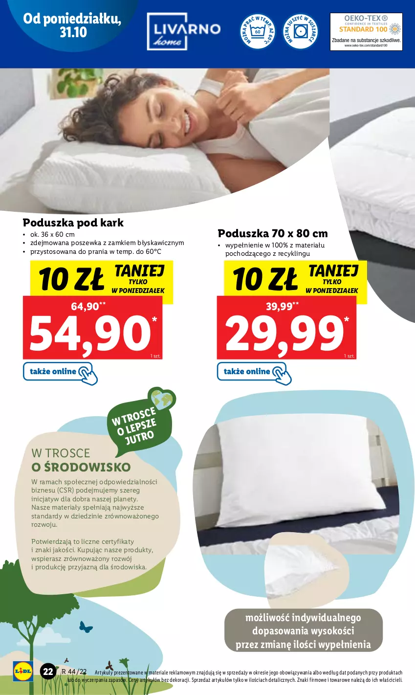 Gazetka promocyjna Lidl - GAZETKA - ważna 31.10 do 05.11.2022 - strona 22 - produkty: Poduszka, Poduszka pod kark, Poszewka, Rama, Sok