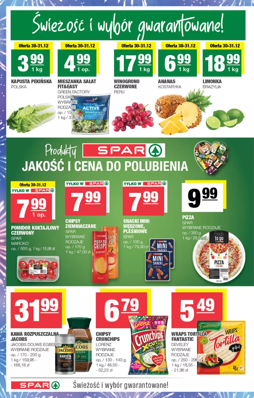 Gazetka promocyjna Spar - Spar - ważna 27.12.2024 do 06.01.2025 - strona 2 - produkty: Ananas, Chipsy, Crunchips, Fa, Fanta, Jacobs, Kawa, Kawa rozpuszczalna, Limonka, Lorenz, Mieszanka sałat, Sałat, Wino