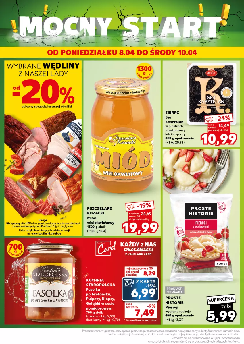 Gazetka promocyjna Kaufland - Kaufland - ważna 08.04 do 10.04.2024 - strona 4 - produkty: Kasztelan, Miód, Pierogi, Ser, Ser Kasztelan, Waga