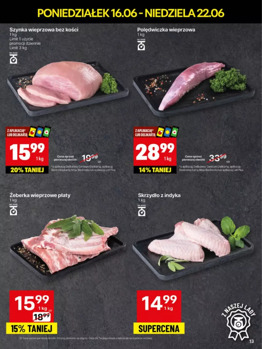 Gazetka promocyjna Delikatesy Centrum - Franczyza DC25 Poniedziałek - ważna 16.06 do 22.06.2025 - strona 13 - produkty: Dron, Kakao, LG, Polędwiczka wieprzowa, Rum, Szynka, Szynka wieprzowa