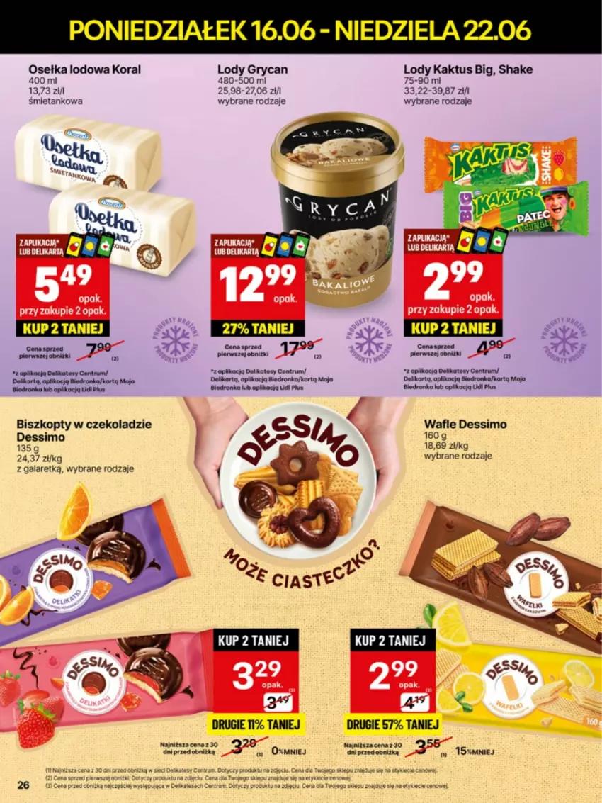 Gazetka promocyjna Delikatesy Centrum - Franczyza DC25 Poniedziałek - ważna 16.06 do 22.06.2025 - strona 26 - produkty: Biszkopty, Dron, Gala, Gry, Kaktus, Lody, Rum, Ryż, Wafle