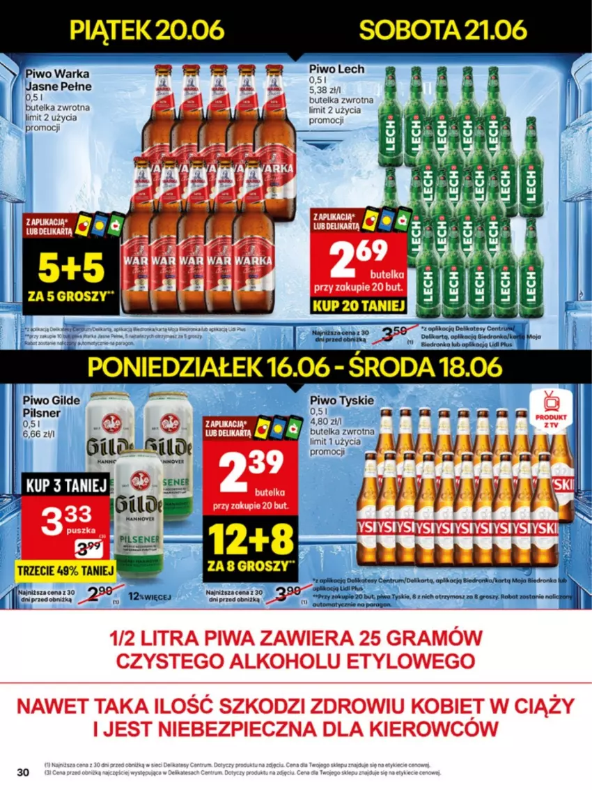 Gazetka promocyjna Delikatesy Centrum - Franczyza DC25 Poniedziałek - ważna 16.06 do 22.06.2025 - strona 30 - produkty: Dron, Gra, Kosz, Piec, Piwa, Piwo, Rum, Tyskie, Warka, Wazon