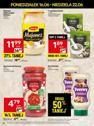 Gazetka promocyjna Delikatesy Centrum - Franczyza DC25 Poniedziałek - Gazetka - ważna od 22.06 do 22.06.2025 - strona 22 - produkty: Majonez, Sos, Kuchnia, Pieprz, Kamis