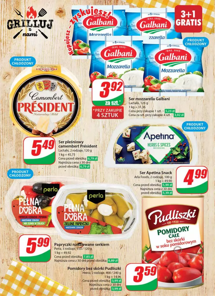 Gazetka promocyjna Dino - Gazetka 26 / 2024 - ważna 26.06 do 02.07.2024 - strona 18 - produkty: Camembert, Galbani, Mozzarella, Papryczki nadziewane, Pomidory, Pudliszki, Ser, Ser pleśniowy