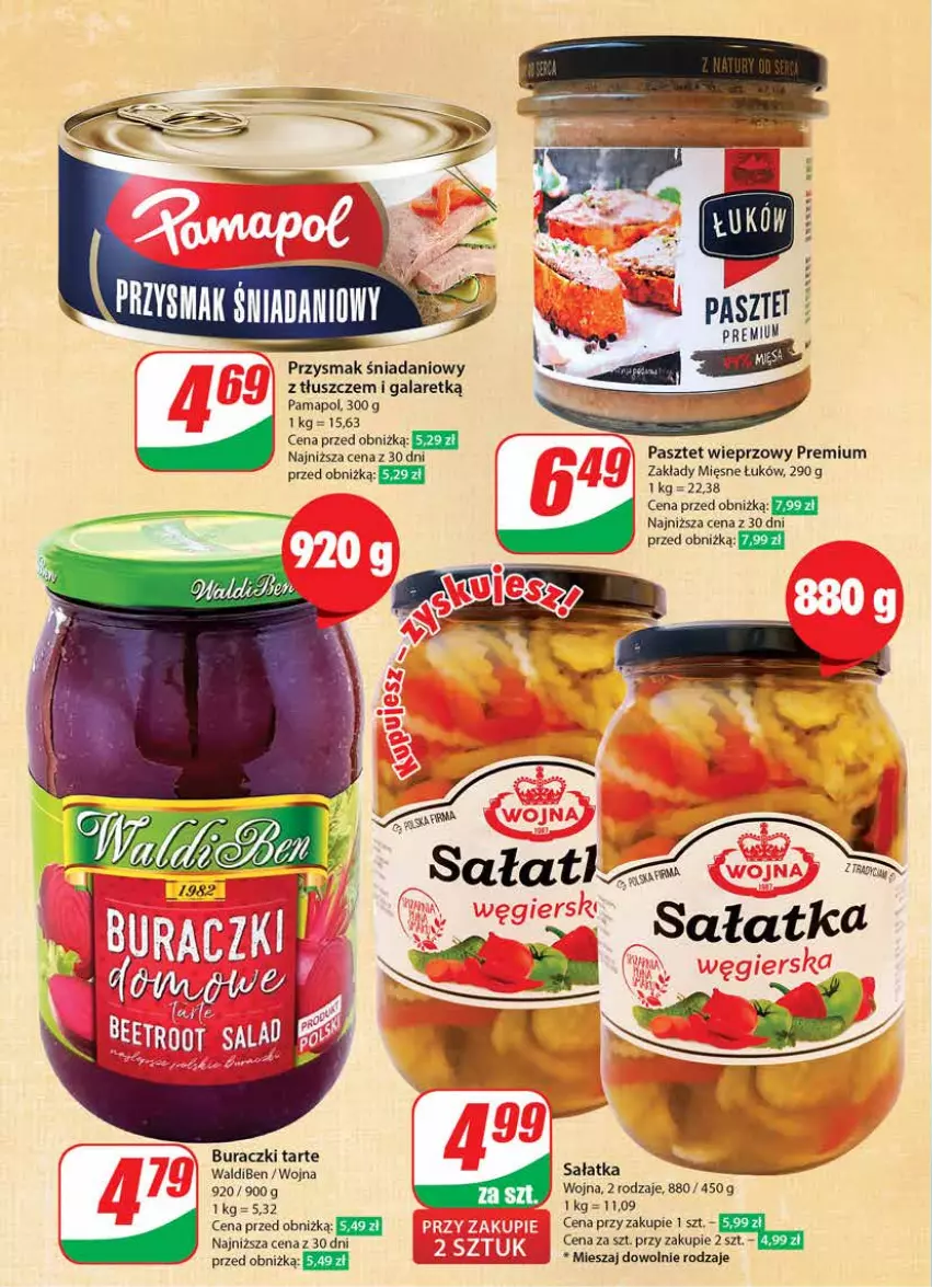 Gazetka promocyjna Dino - Gazetka 26 / 2024 - ważna 26.06 do 02.07.2024 - strona 22 - produkty: Buraczki, Danio, Gala, Pasztet, Sałat, Sałatka