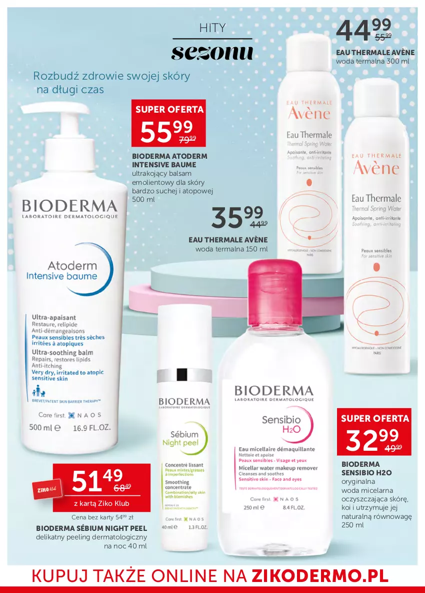 Gazetka promocyjna Ziko - 21.04-4.05.2022 - ważna 21.04 do 04.05.2022 - strona 4 - produkty: Atoderm, Avène, Bioderma, Gin, Peeling, Top, Woda, Woda micelarna, Zdrowie