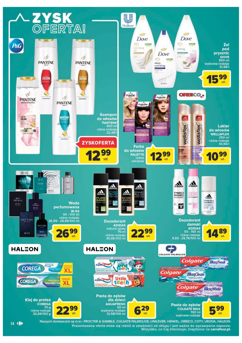 Gazetka promocyjna Carrefour - Gazetka Market - ważna 27.09 do 01.10.2022 - strona 14 - produkty: Colgate, Dove, Kawa, LG, Palmolive, Pantene, Wella, Wellaflex