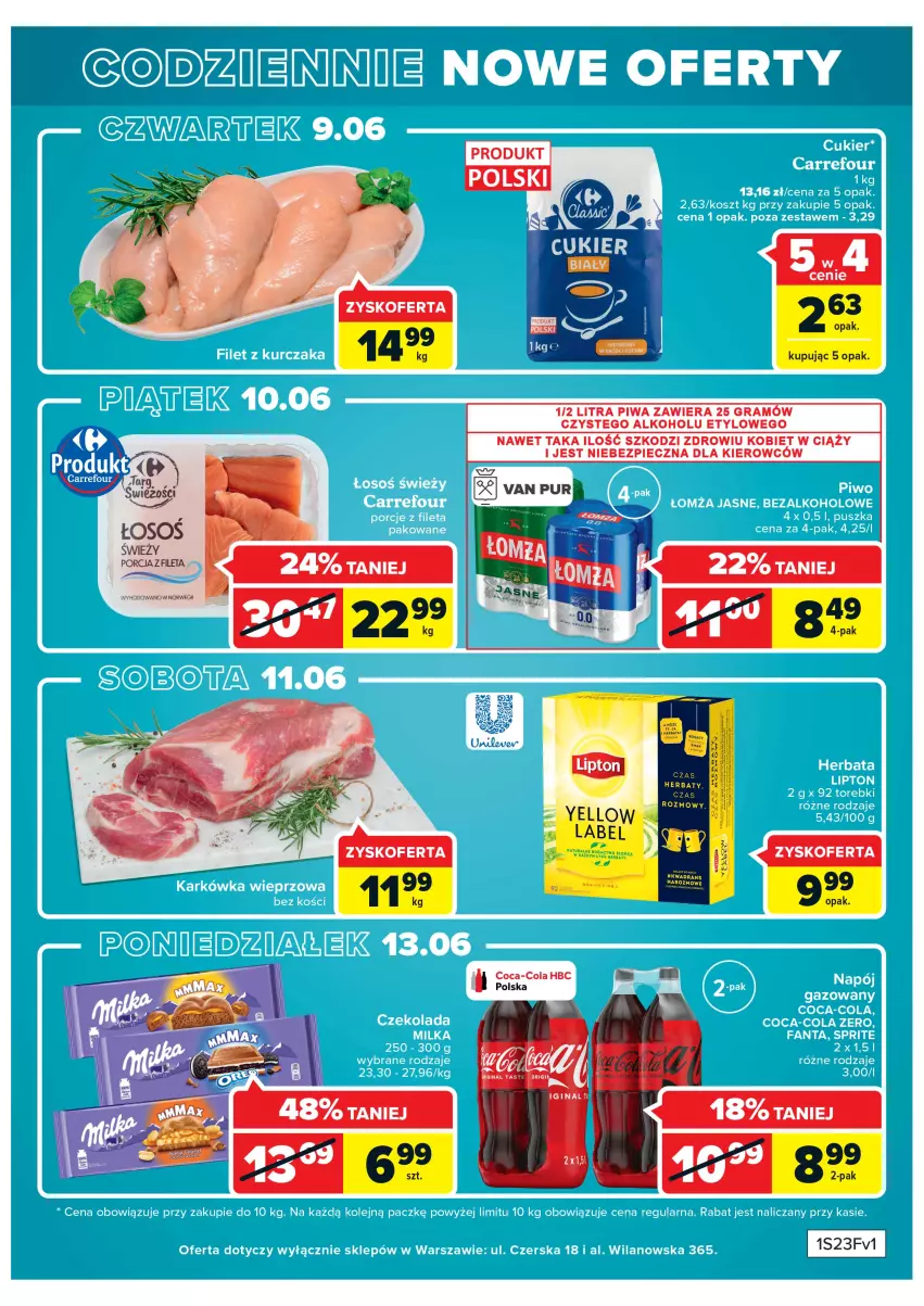 Gazetka promocyjna Carrefour - Gazetka Zyskoferty - ważna 08.06 do 13.06.2022 - strona 2 - produkty: Coca-Cola, Gra, Piec, Piwa, Pur